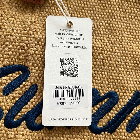 NWT Summer Vibes Tan Tote Bag - Picture 8 of 8